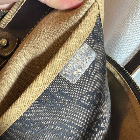 Vintage Dooney & Bourke Signature DB Purse Large Tassel Tote Y2K Brown GUC! - Picture 13 of 14